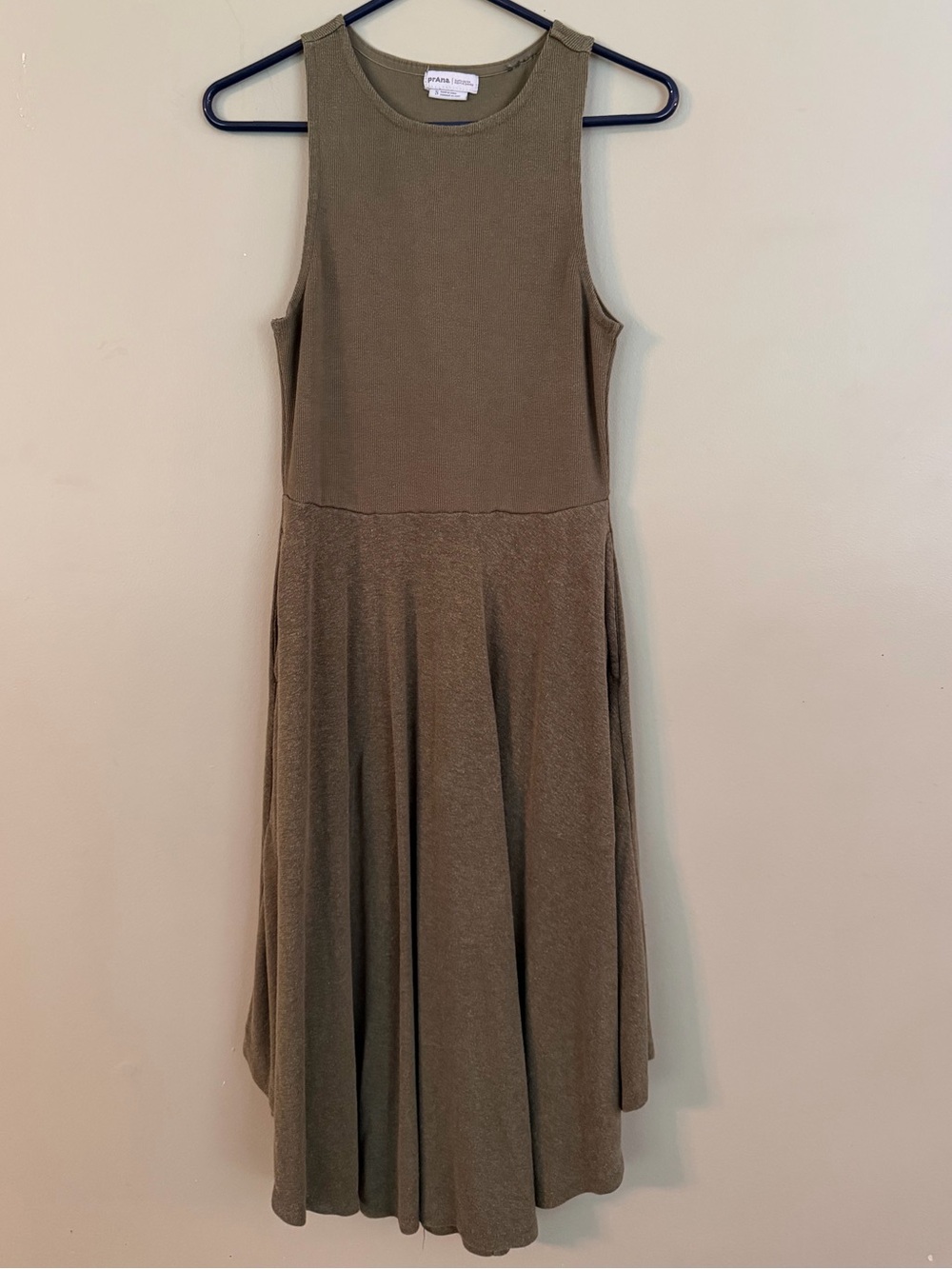 Prana Olive Ribbed Sleeveless Tank Top